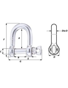 Wichard D-sluiting HR RVS 8 mm | Shipsworld 2