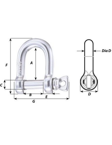 Wichard D-sluiting HR RVS 8 mm | Shipsworld