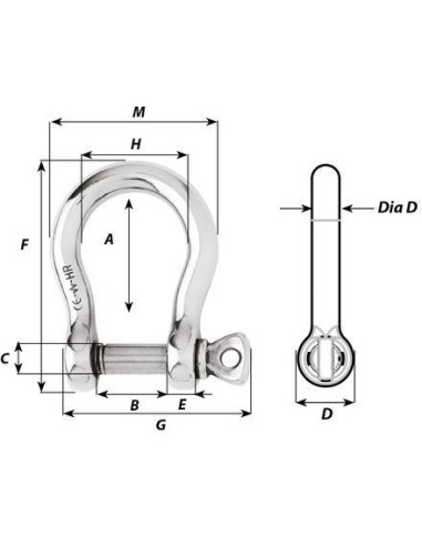 Wichard Harpsluiting HR RVS 12 mm | Shipsworld