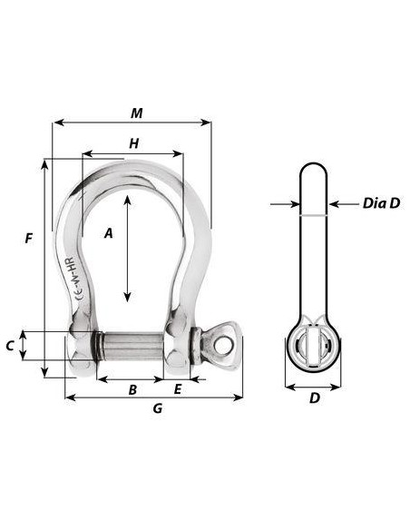 Wichard Harpsluiting HR RVS 12 mm | Shipsworld