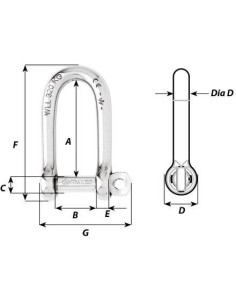 Wichard D-sluiting lang RVS 5 mm | Shipsworld 2