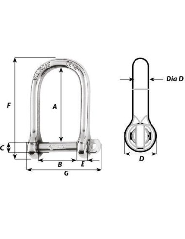 Wichard D-sluiting RVS 10 mm | Shipsworld