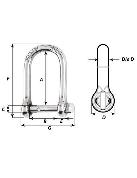 Wichard D-sluiting RVS 10 mm | Shipsworld