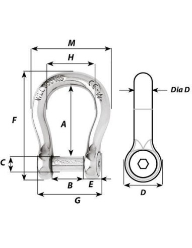 Wichard Harpsluiting 12 mm RVS | Shipsworld