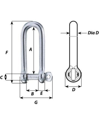 Wichard D-sluiting RVS 10 mm lang | Shipsworld