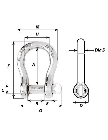 Wichard Harpsluiting Gevangen Pin RVS 4mm | Shipsworld