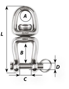Wichard Wartel Oog/Gaffel HR RVS 70mm | Shipsworld 2