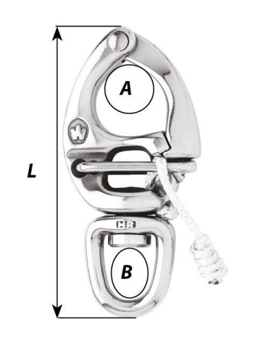 Wichard Quick Release Snapsluiting 80mm HR RVS | Shipsworld