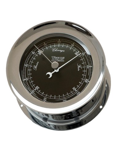 Atlantis - Barometer Zwarte Wijzerplaat - Verchroomd - 138 mm