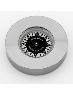 Kaartgewicht met Kompas - Vernikkeld - 76 mm