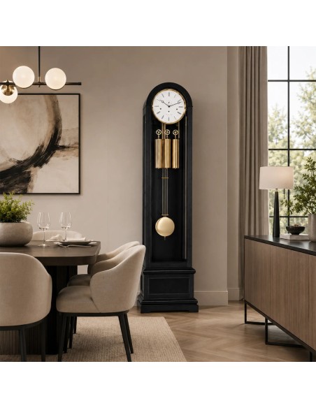 Hermle Charlotte staande klok – zwart met messing
