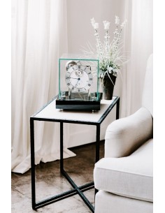 Hermle Chigwell tafelklok – zwart, glazen kap