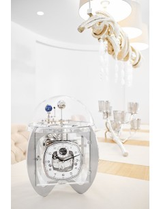 Hermle Tellurium IV nikkel – designklok met zonnestelsel