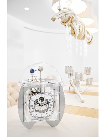 Hermle Tellurium IV nikkel – designklok met zonnestelsel