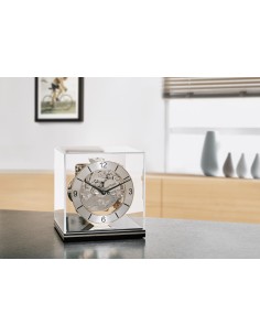 Hermle Cube tafelklok – zwart, zilverkleurig uurwerk
