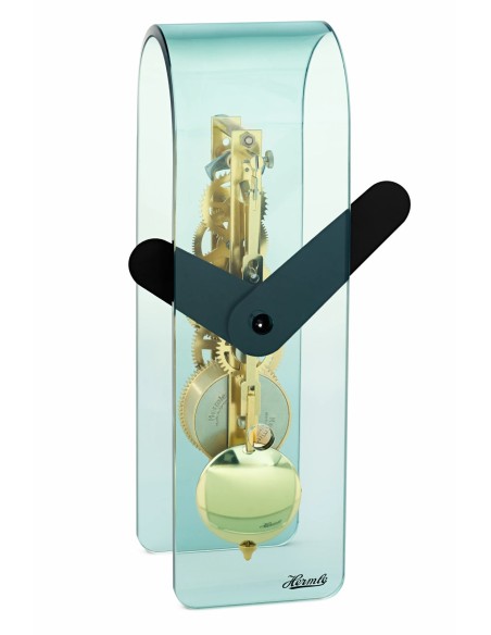 Hermle Miles acrylklok – zwart-goud, groen glas