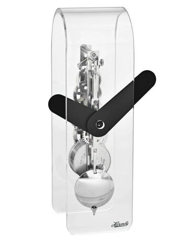 Hermle Miles acrylklok – zwart-zilver