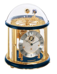 Hermle Tellurium Tourbillon Messing blauw-goud – maritiem