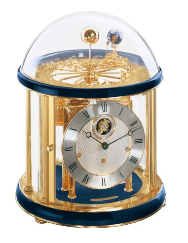Hermle Tellurium Tourbillon Messing blauw-goud – maritiem