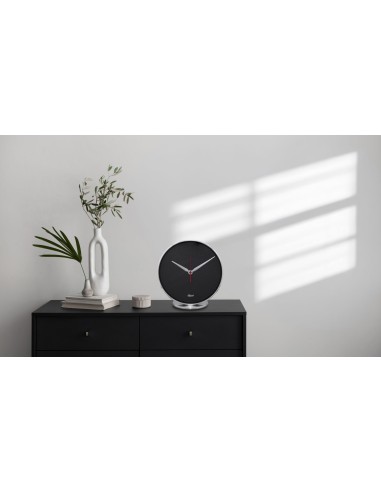 Hermle Dallas tafelklok – nikkel, minimalistisch