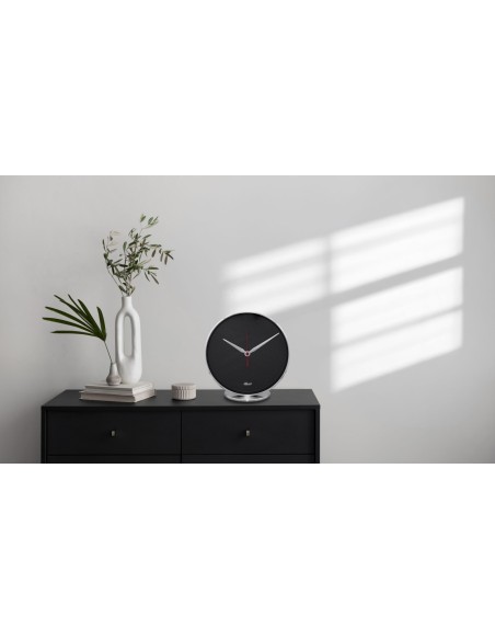 Hermle Dallas tafelklok – nikkel, minimalistisch