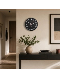 Hermle Grand Central wandklok – zwart, radiogestuurd