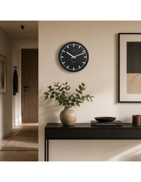 Hermle Grand Central wandklok – zwart, quartz