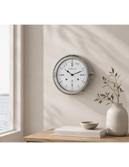 Hermle Southampton scheepsklok – zilver met wit
