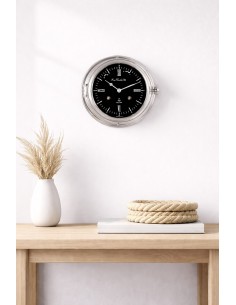 Hermle Caspian scheepsklok – zilver met zwart