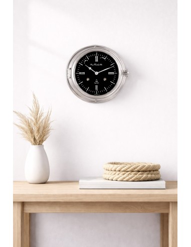 Hermle Caspian scheepsklok – zilver met zwart