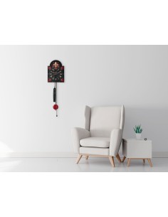 Hermle Veronica schildklok – zwart met rood, 1 gewicht