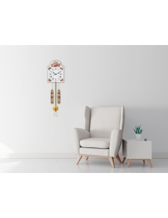 Hermle Giselle schildklok – bloemen, 2 gewichten
