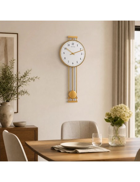 Hermle Highbury wandklok – goudkleurig, radiogestuurd