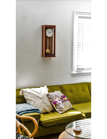 Hermle Linford regulateur – notenhout, halve-uurslag, 14 dagen