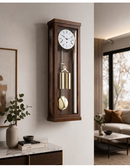 Hermle Abbot regulateur notenhout – warm & modern
