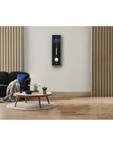 Hermle Hudson regulateur zwart-blauw – maan aan de muur