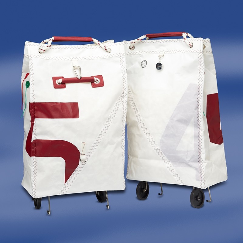 Opvouwbare Zeildoek Shopping Trolley - Sea King - Rood - Trend Marine - Zeildoek Tassen - TM1001.3 - € 54,80