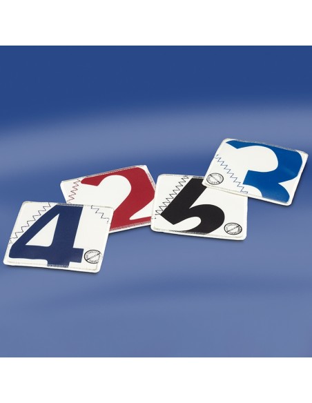 Zeildoek Onderzetters - Coasters - 4 Stuks - Navy  Zwart  Rood  Royal Blue - Trend Marine