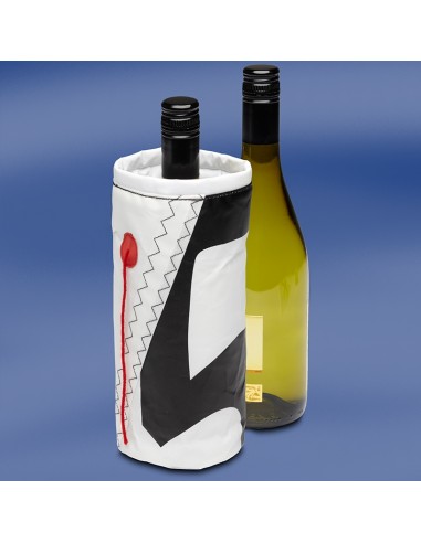 Zeildoek Wijnkoeler Voor 1 Fles - Wine Cooler - Zwart - Trend Marine - Zeildoek Tassen - TM1016.2 - € 14,95