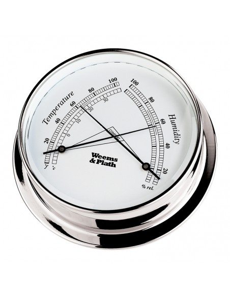 Endurance I 125 - Thermometer / Hygrometer - Verchroomd - 152 mm - Weems & Plath - Scheepsinstrumenten - BAC3102C - € 189,95