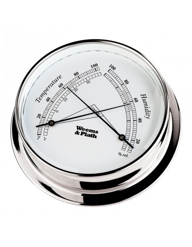 Endurance I 85 - Thermometer / Hygrometer - Verchroomd - 108 mm - Weems & Plath - Scheepsinstrumenten - BAC3120 - € 89,95