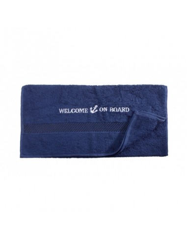 Handdoek - Navy - 50 x 100 cm - Welcome On Board - Textiel - 10149802 - € 12,05