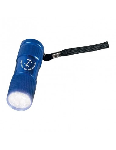 9 LEDs Zaklamp - Blauw - Aluminium - Met Batterijen En Geschenkdoos - Welcome On Board - Lampen - 4184.3 - € 6,95