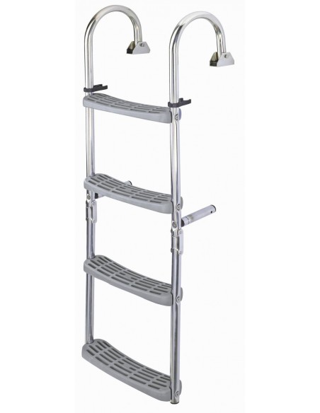 Zwemtrap RVS 2 vast & 3 klap treden 180 gr - On-Deck