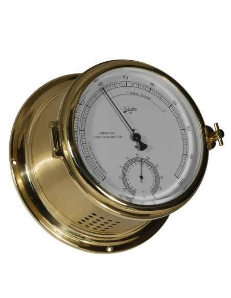 Royal 180 - Haarhygrometer - Thermometer - Mat Messing - Schatz 1881