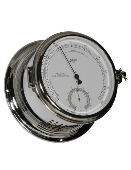 Royal 180 - Haarhygrometer - Thermometer - Verchroomd - Messing - Schatz 1881