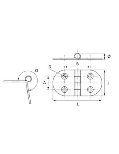 Plastimo RVS Scharnier 75x39mm (5st) | Shipsworld