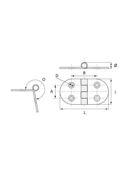 Plastimo RVS Scharnier 75x39mm (5st) | Shipsworld