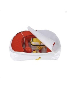 Hoefijzerboei Rescue Buoy oranje met licht, cover wit