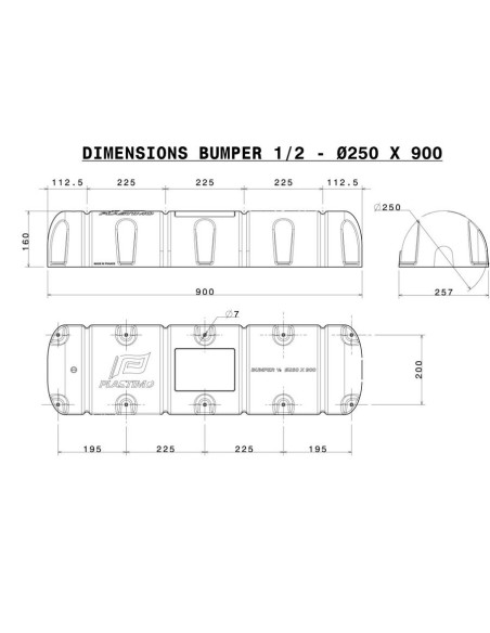 Plastimo Steigerbumper Ø25x90 cm Wit | Shipsworld